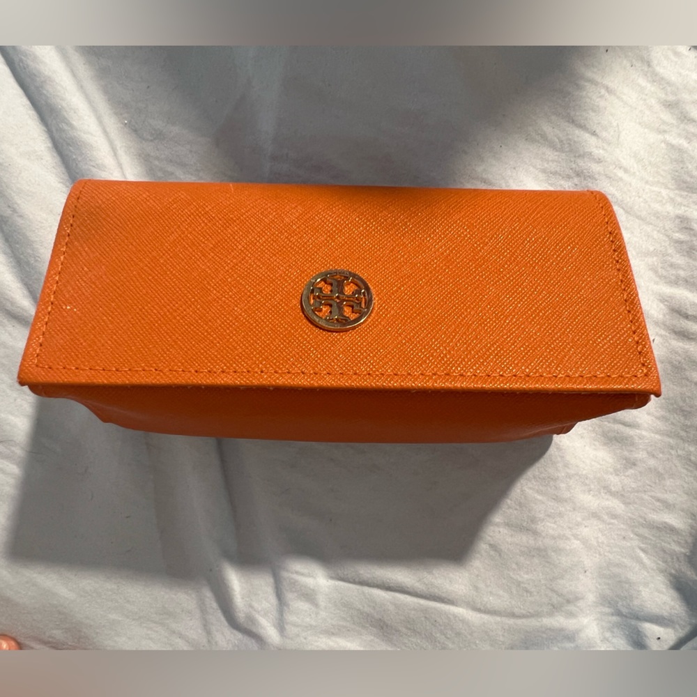 Tory Burch sunglasses glasses Case orange with gold hardware